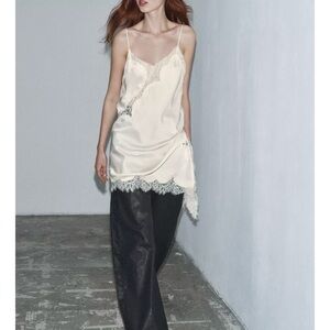Zara Cream Lace Detail Chemise
